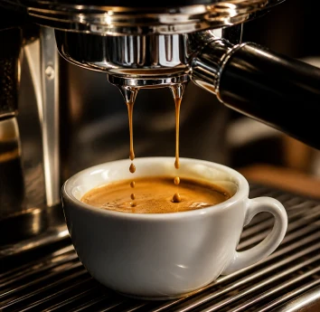 Frisch zubereiteter Espresso