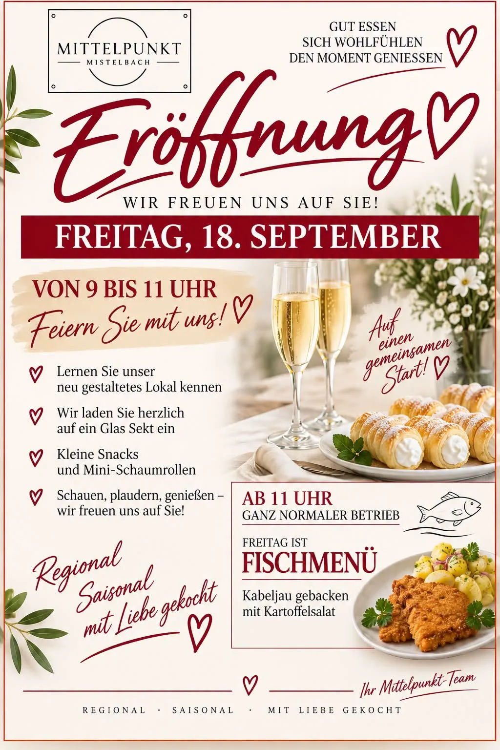 Eröffnungsplakat des Mittelpunkt Mistelbach für den 18. September 2026